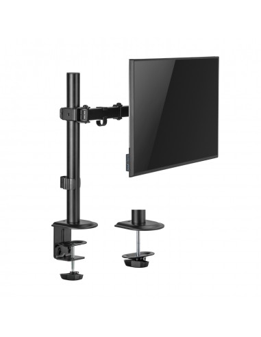AISENS Soporte de Mesa ECO Giratorio e Inclinable para Monitor TV 9Kg (3 Pivotes, 1 Brazo) de 17-32, Negro