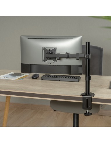 AISENS Soporte de Mesa ECO Giratorio e Inclinable para Monitor TV 9Kg (3 Pivotes, 1 Brazo) de 17-32, Negro