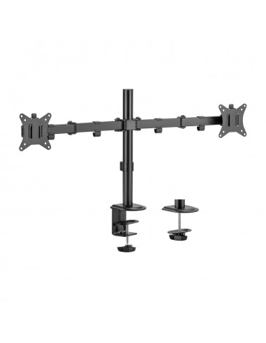 AISENS Soporte de Mesa ECO Giratorio e Inclinable para Monitor TV 9Kg (3 Pivotes, 2 Brazos) de 17-32, Negro