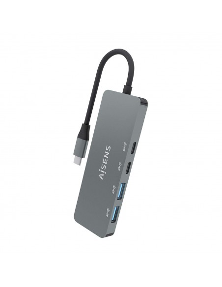 AISENS Hub USB 3.2 Gen2 10G USB-C, USB-C M-2xUSB-C H-2xUSB-A H, Gris, 15cm AISENS Hub USB 3.2 Gen2 10G USB-C, USB-C M-2xUSB-C H-2xUSB-A H, Gris, 15cm