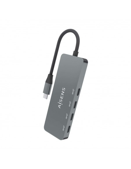 AISENS Hub USB 3.2 Gen2 10G USB-C, USB-C M-4xUSB-C H, Gris, 15cm AISENS Hub USB 3.2 Gen2 10G USB-C, USB-C M-4xUSB-C H, Gris, 15cm