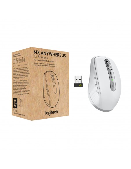 Logitech MX Anywhere 3S for Business ratón mano derecha RF Wireless + Bluetooth Laser 8000 DPI