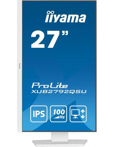 iiyama ProLite XUB2792QSU-W6 pantalla para PC 68,6 cm (27") 2560 x 1440 Pixeles Wide Quad HD LED Blanco