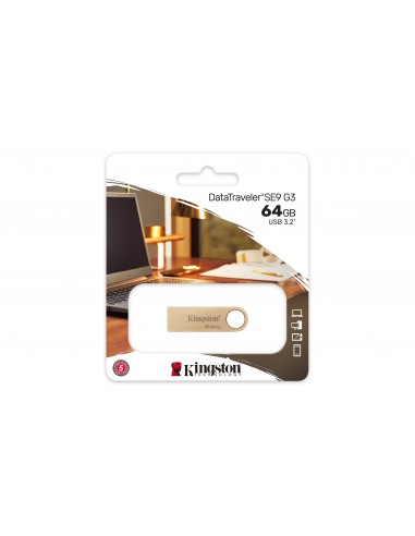 Kingston Technology DataTraveler SE9 G3 unidad flash USB 64 GB USB tipo A 3.2 Gen 1 (3.1 Gen 1) Oro
