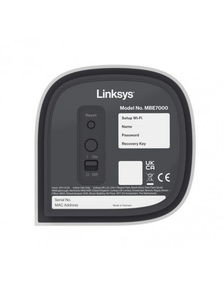 Linksys Velop Pro 7 Tri-band (2.4 GHz   5 GHz   60 GHz) Wi-Fi 7 (802.11be) Blanco 5 Interno