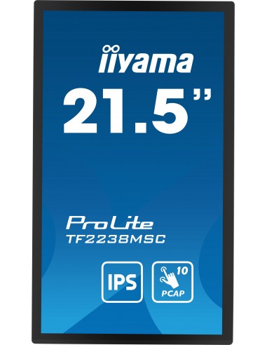 iiyama PROLITE Pizarra de caballete digital 55,9 cm (22") LED 600 cd   m² Full HD Negro Pantalla táctil