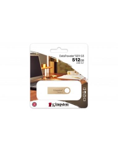 Kingston Technology DataTraveler SE9 G3 unidad flash USB 512 GB USB tipo A 3.2 Gen 1 (3.1 Gen 1) Oro