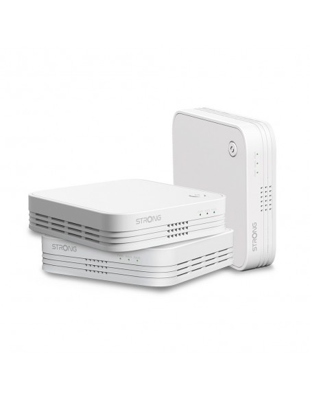 Strong WI-FI MESH HOME TRIO PACK 1200 Doble banda (2,4 GHz   5 GHz) Wi-Fi 5 (802.11ac) Blanco 3 Interno Strong WI-FI MESH HOME TRIO PACK 1200 Doble banda (2,4 GHz   5 GHz) Wi-Fi 5 (802.11ac) Blanco 3 Interno