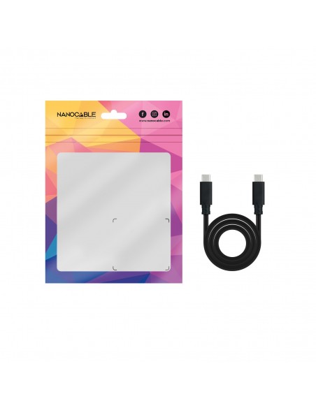 Nanocable Cable USB 3.1 Gen2 10Gbps 5A, 4K 60Hz, USB-C M-USB-C M, Negro, 2 m Nanocable Cable USB 3.1 Gen2 10Gbps 5A, 4K 60Hz, USB-C M-USB-C M, Negro, 2 m