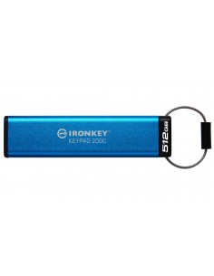 Kingston Technology IronKey Keypad 200 unidad flash USB 512 GB USB Tipo C 3.2 Gen 1 (3.1 Gen 1) Azul