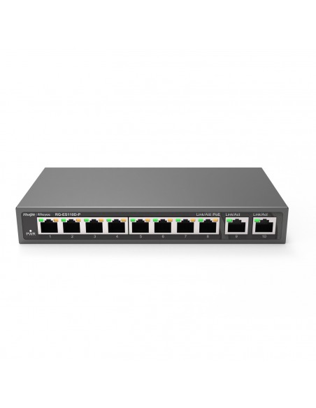 Ruijie Networks RG-ES110D-P switch No administrado Fast Ethernet (10 100) Energía sobre Ethernet (PoE) Negro
