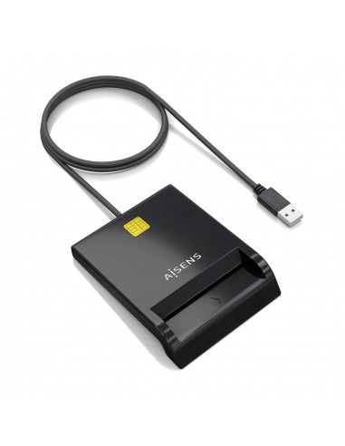 AISENS Lector de Tarjeta Inteligente DNI USB-C, Negro