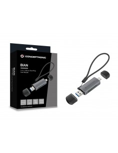 Conceptronic BIAN05G lector de tarjeta USB 3.2 Gen 1 (3.1 Gen 1) Type-A Type-C Gris 2