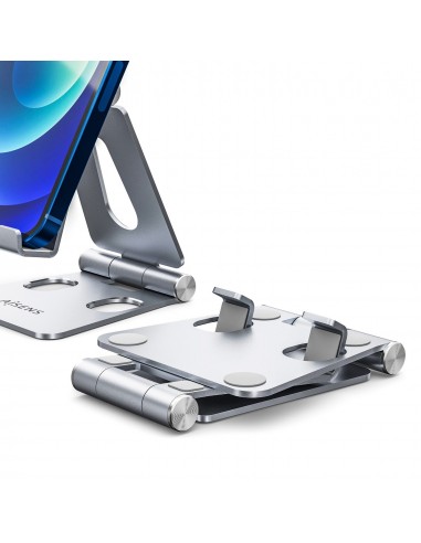 AISENS Soporte De Sobremesa Tamaño M Ajustable (2 Pivotes) Para Movil   Tablet, Plata