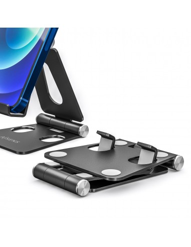 AISENS Soporte De Sobremesa Tamaño M Ajustable (2 Pivotes) Para Movil   Tablet, Negro