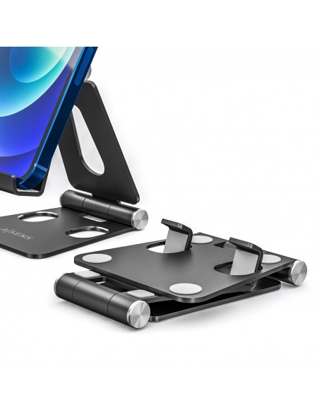 AISENS Soporte De Sobremesa Tamaño M Ajustable (2 Pivotes) Para Movil   Tablet, Negro