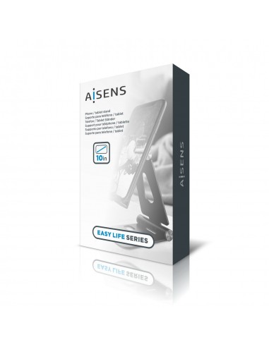 AISENS Soporte De Sobremesa Tamaño XL Ajustable (2 Pivotes) Para Movil   Tablet, Negro