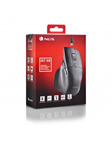 NGS Hit-RB ratón mano derecha RF inalámbrico Óptico 1600 DPI
