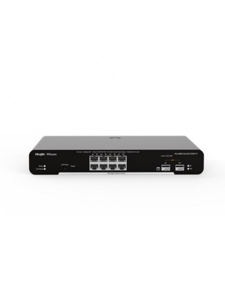 Ruijie Networks RG-NBS3100-8GT2SFP-P switch Gestionado L2 Gigabit Ethernet (10 100 1000) Energía sobre Ethernet (PoE) Negro