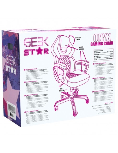 Konix Drakkar 78441116841 silla para videojuegos Silla para videojuegos de PC Asiento acolchado Negro, Rosa