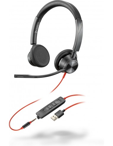 POLY Blackwire 3325 USB-A + 3.5mm Stereo Headset