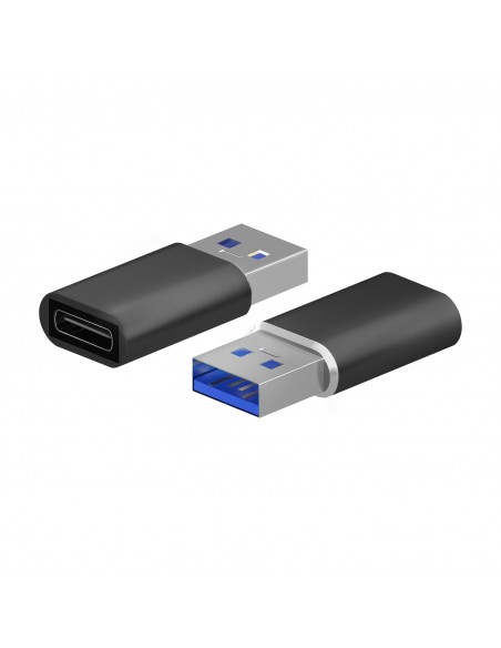 AISENS Mini Adaptador USB 3.2 Gen2   USB 2.0 3A, Tipo USB-C H-A M, Negro