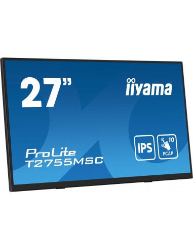 iiyama ProLite T2755MSC-B1 pantalla para PC 68,6 cm (27") 1920 x 1080 Pixeles Full HD LED Pantalla táctil Mesa Negro