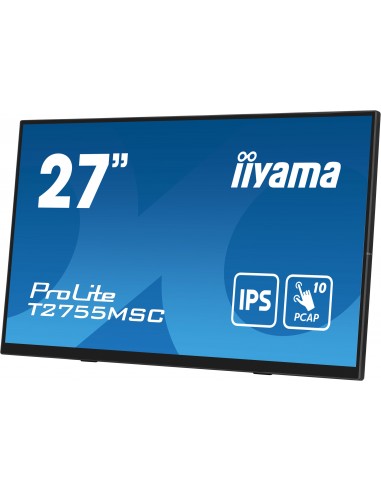 iiyama ProLite T2755MSC-B1 pantalla para PC 68,6 cm (27") 1920 x 1080 Pixeles Full HD LED Pantalla táctil Mesa Negro