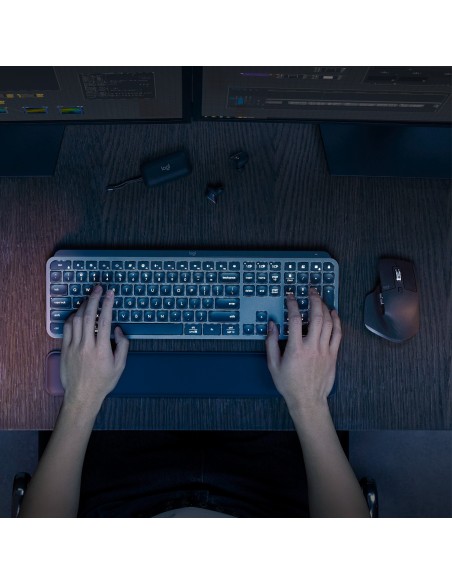 Logitech MX Keys S Combo teclado Ratón incluido RF Wireless + Bluetooth AZERTY Belga Grafito