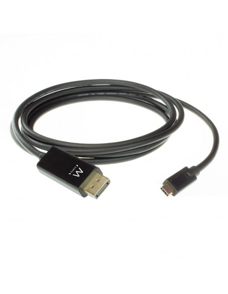 Ewent EW9826 adaptador de cable de vídeo 2 m USB Tipo C DisplayPort Negro