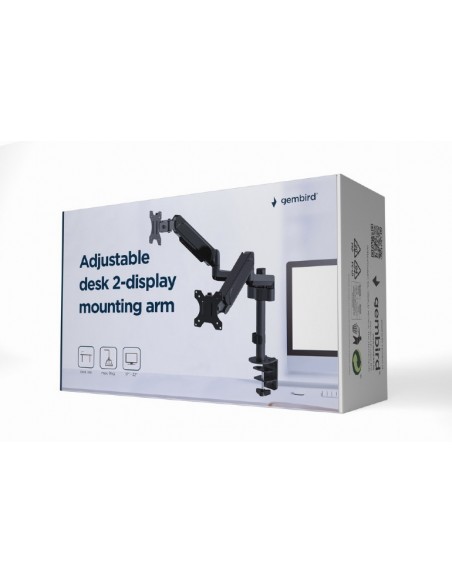 Gembird MA-DA2P-01 soporte para monitor 81,3 cm (32") Negro Escritorio Gembird MA-DA2P-01 soporte para monitor 81,3 cm (32") Negro Escritorio