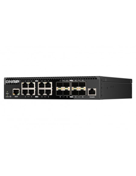 QNAP QSW-M3216R-8S8T switch Gestionado L2 L3 10G Ethernet (100 1000 10000) 1U Negro