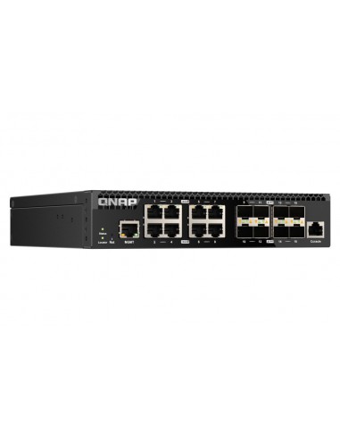 QNAP QSW-M3216R-8S8T switch Gestionado L2 L3 10G Ethernet (100 1000 10000) 1U Negro