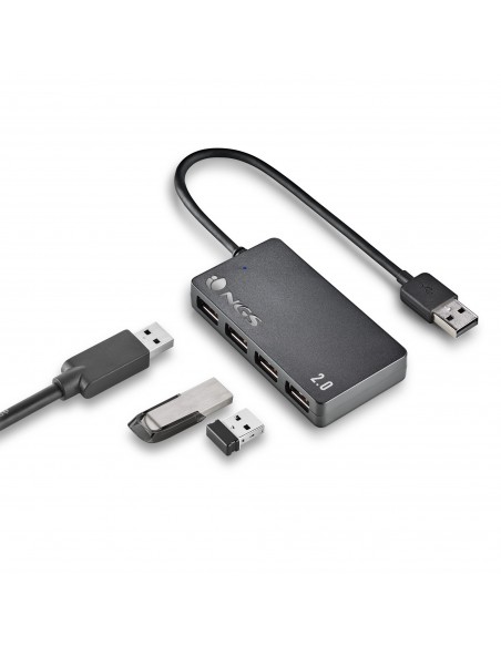 NGS IHUB4 TINY USB 2.0 480 Mbit s Negro