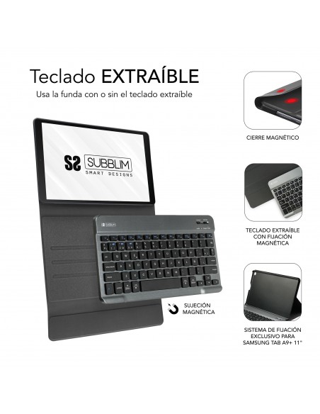 SUBBLIM Funda con Teclado KeyTab Pro BT Samsung Galaxy Tab A9 +11” SUBBLIM Funda con Teclado KeyTab Pro BT Samsung Galaxy Tab A9 +11”