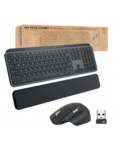 Logitech MX Keys combo for Business Gen 2 teclado Ratón incluido RF Wireless + Bluetooth QWERTY Danés, Finlandés, Nórdico,