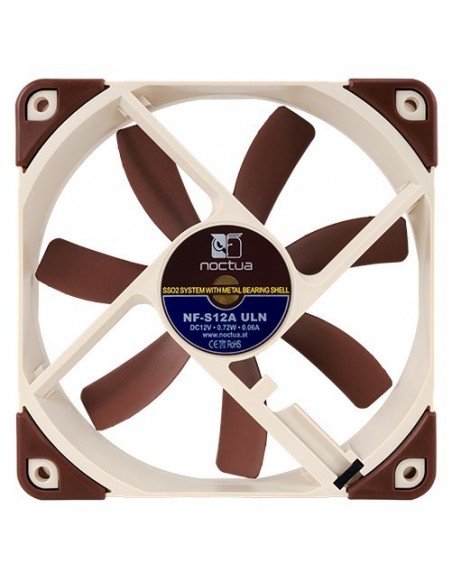 Noctua NF-S12A ULN Carcasa del ordenador Ventilador 12 cm Beige, Marrón
