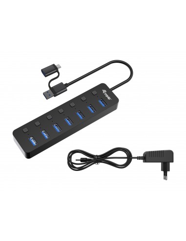 Equip 128965 hub de interfaz USB 3.2 Gen 1 (3.1 Gen 1) Type-A 5000 Mbit s Negro