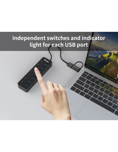 Equip 128965 hub de interfaz USB 3.2 Gen 1 (3.1 Gen 1) Type-A 5000 Mbit s Negro