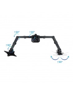 TooQ Soporte de Mesa para 2 Pantallas 17"-27", Negro 2