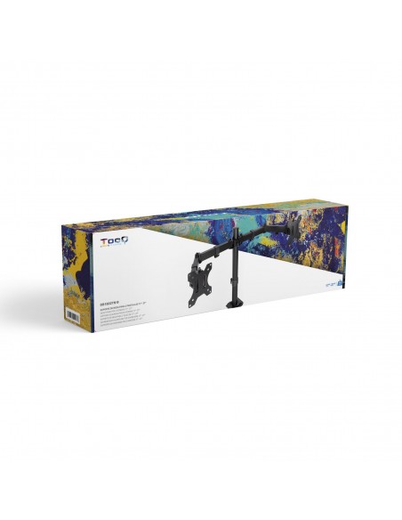 TooQ Soporte de Mesa para 2 Pantallas 17"-27", Negro