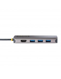 StarTech.com Adaptador Multipuertos USB C de Vídeo 4K a 60Hz, con Hub de 3 Puertos USB-A de 5Gbps, Entrega de Alimentación USB 2