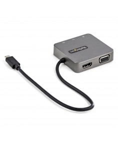 StarTech.com Adaptador Multipuertos USB-C - Docking Station USB Tipo C - HDMI o VGA - con Cable de 29cm - con Puertos USB A y 2