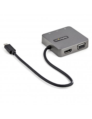 StarTech.com Adaptador Multipuertos USB-C - Docking Station USB Tipo C - HDMI o VGA - con Cable de 29cm - con Puertos USB A y