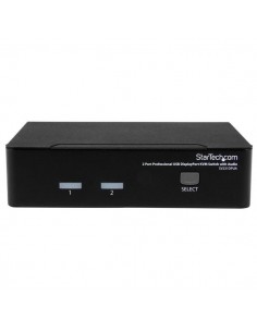 StarTech.com Conmutador Switch Profesional KVM 2 Puertos Vídeo DisplayPort - USB con Audio - 2560x1600 2