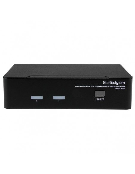 StarTech.com Conmutador Switch Profesional KVM 2 Puertos Vídeo DisplayPort - USB con Audio - 2560x1600