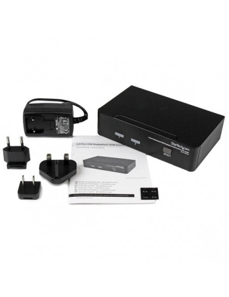 StarTech.com Conmutador Switch Profesional KVM 2 Puertos Vídeo DisplayPort - USB con Audio - 2560x1600