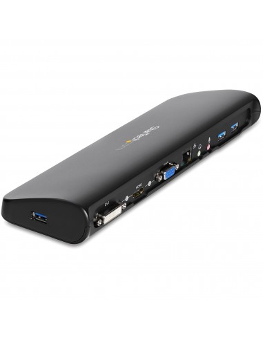 StarTech.com Docking Station USB 3.0 de 2 Monitores para Portátil - HDMI DVI VGA - Hub Ladrón 3x USB-A - GbE - Audio -