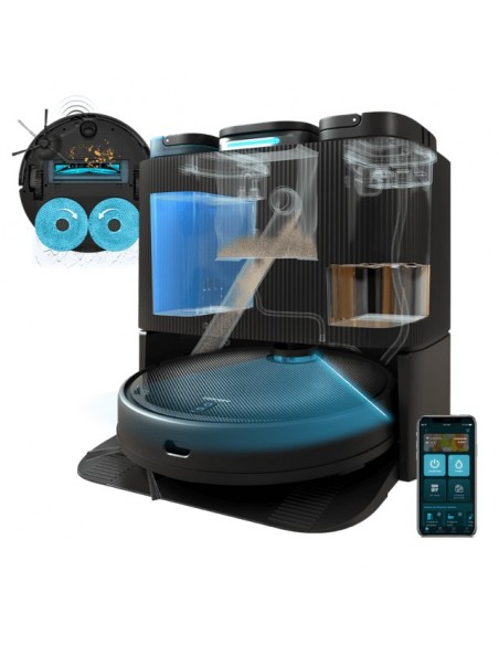 Cecotec Conga 11090 Spin Revolution Home&Wash aspiradora robotizada 2 L Sin bolsa Negro