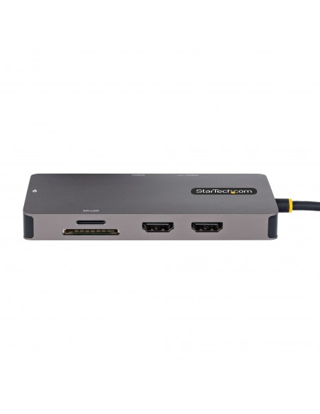 StarTech.com Adaptador Multipuertos USB C 2x HDMI 4K 60Hz, Hub USB-A 3.1 2Pt 5Gbps, PD 100W, GbE, SD MicroSD, Cable de 30cm,